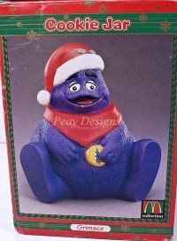 McDonalds GRIMACE Santa Christmas Cookie Jar Vintage 1997